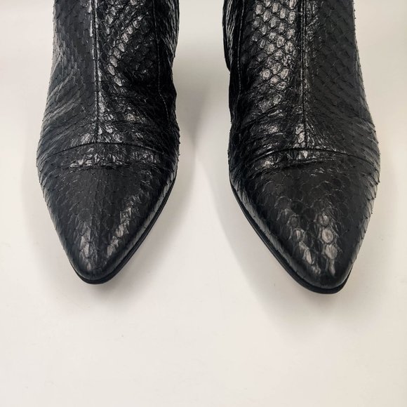 The Row Python Embossed Snakeskin Ankle Booties in Black 36 6 - Picture 4 of 13